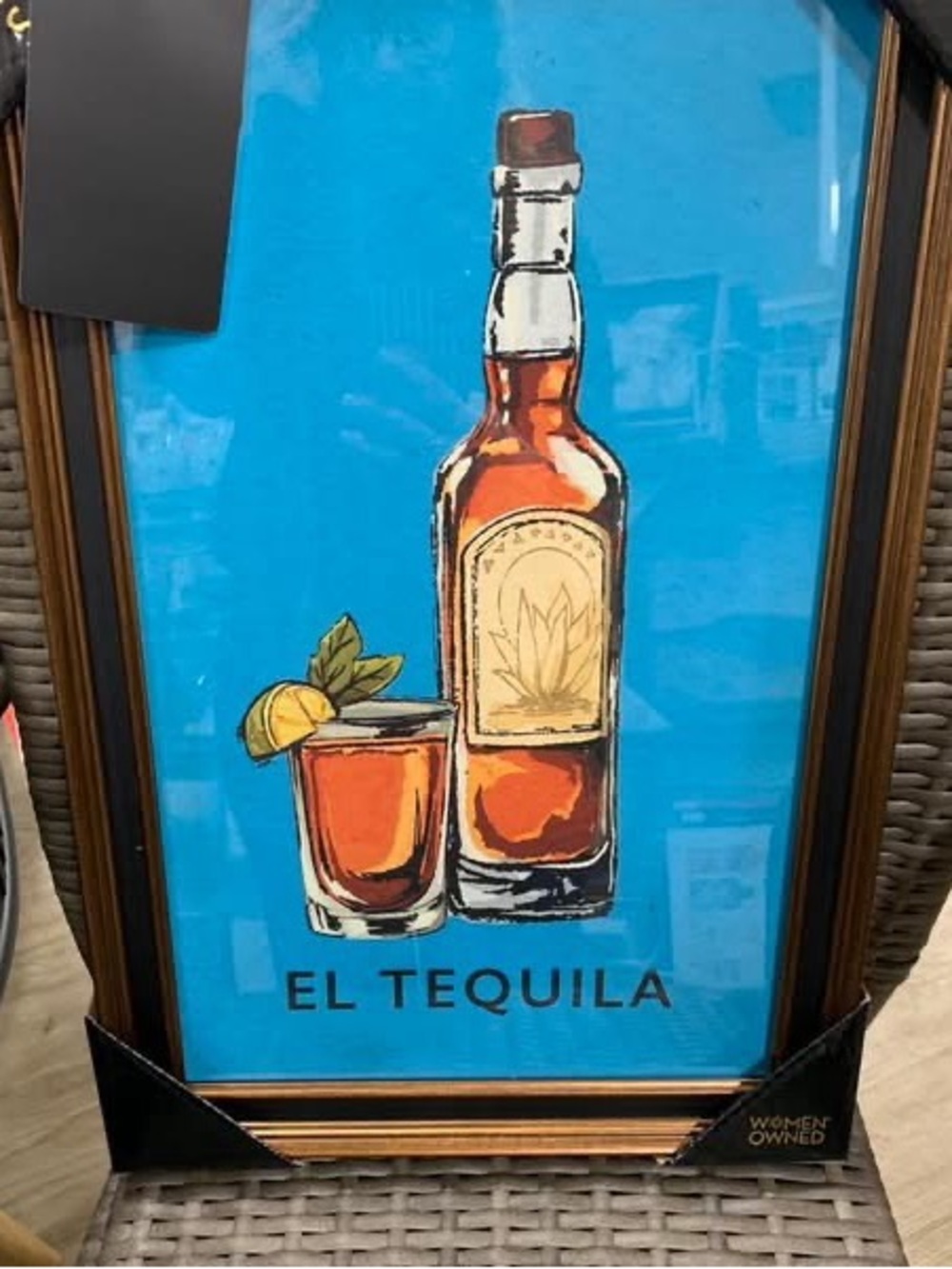 Sapna Shah El Tequila Framed Wall Art - Blue Background